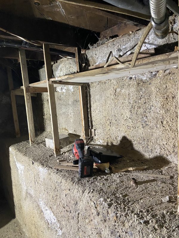 crawl-space stem-wall and support-post repair area (image 5)