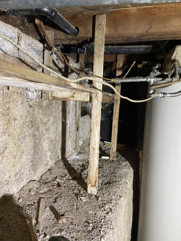 crawl-space stem-wall and support-post repair area (image 4)